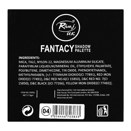 Rivaj UK Fantasy Eyeshadow Palette, 9 Shades, No. 04 - Image 4
