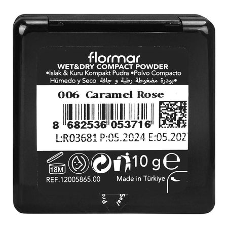 Flormar Wet & Dry Compact Powder, 10g, 006 Caramel Rose - Image 3
