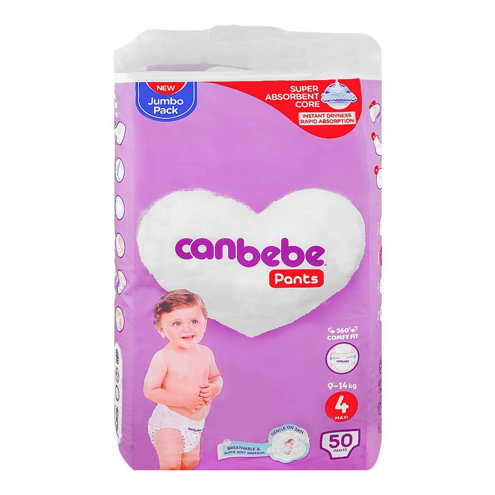 Canbebe Baby Pants Jumbo Pack, No.4 Maxi, 9-14 Kg, 50-Pack - Image 2
