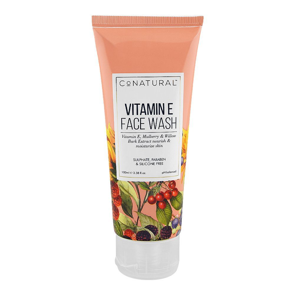 CoNatural Vitamin E Face Wash, Sulphate & Paraben Free, For All Skin Types, 100ml - Main Image