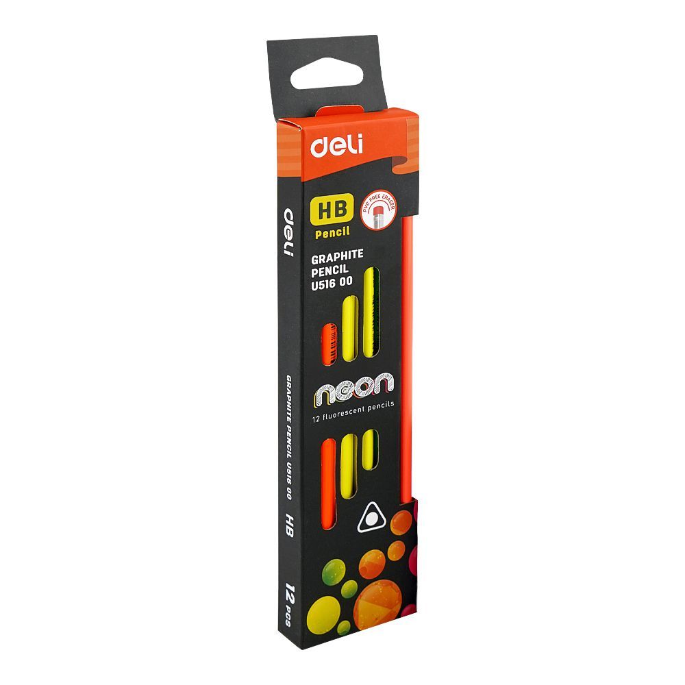 Deli Neon HB Graphite Pencil Assorted 12-Pack, EU51600 - Main Image