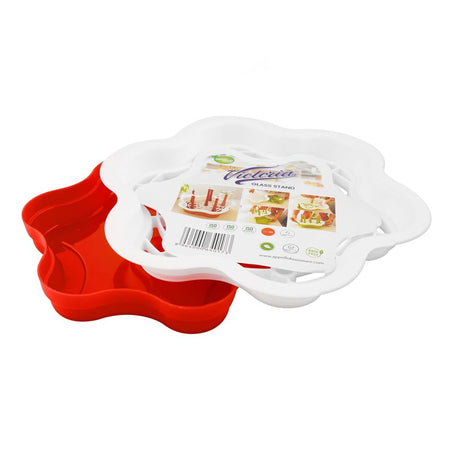 Appollo Plastic Victoria Glass Stand, Red, 11.22 x 14.37 x 6.02 inches - Image 2