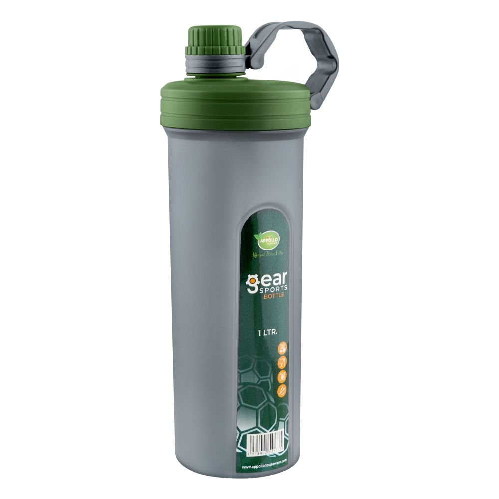 Appollo Plastic Gear Sports Water Bottle, 1000ml, Large, Green - Main Image