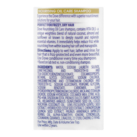 Dove Damage Therapy Nourishing Oil Bio-Protein Care Shampoo, For Dry Hair, 360ml - Image 3
