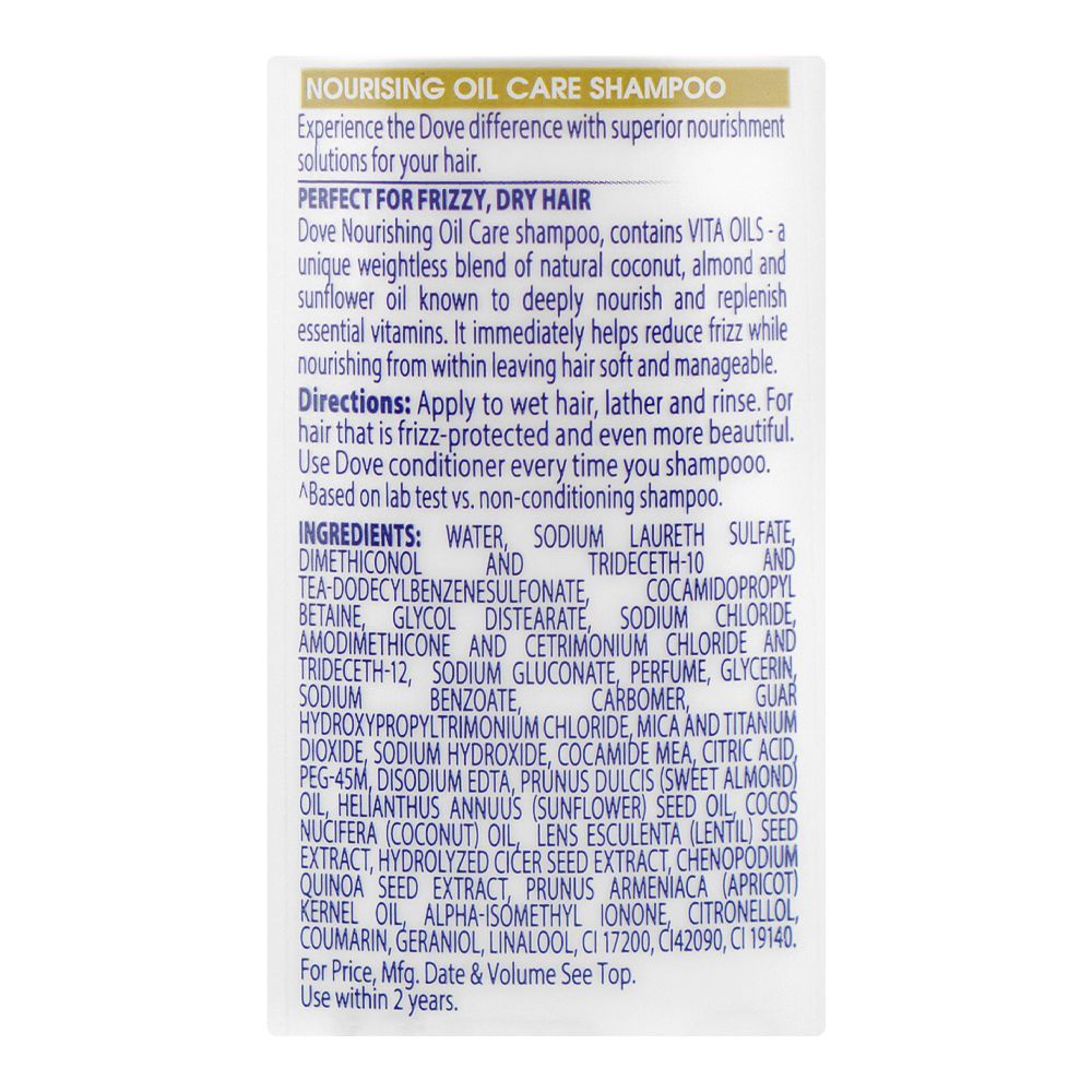 Dove Damage Therapy Nourishing Oil Bio-Protein Care Shampoo, For Dry Hair, 360ml - Image 3