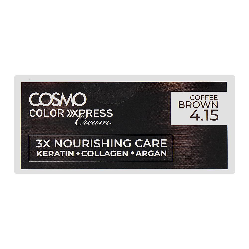 Cosmo Color Xpress 3X Nourishing Care Permanent Hair Color - Salon-Quality Hair Dye, 4.15 Coffee Brown - Image 6