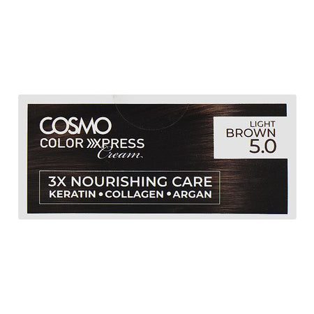 Cosmo Color Xpress 3X Nourishing Care Permanent Hair Color - Salon-Quality Hair Dye, 5.0 Light Brown - Image 6