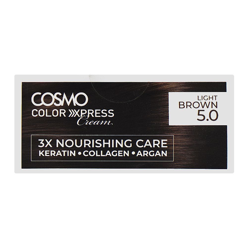 Cosmo Color Xpress 3X Nourishing Care Permanent Hair Color - Salon-Quality Hair Dye, 5.0 Light Brown - Image 6
