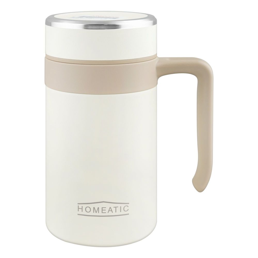 Homeatic Stainless Steel Coffee Mug, 500ml, White, HKD-5167 - Main Image