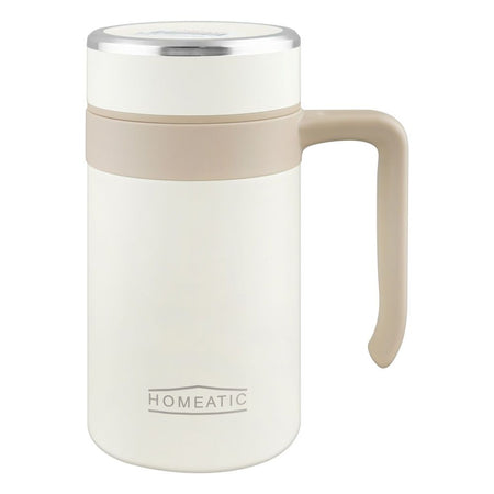 Homeatic Stainless Steel Coffee Mug, 500ml, White, HKD-5167 - Main Image