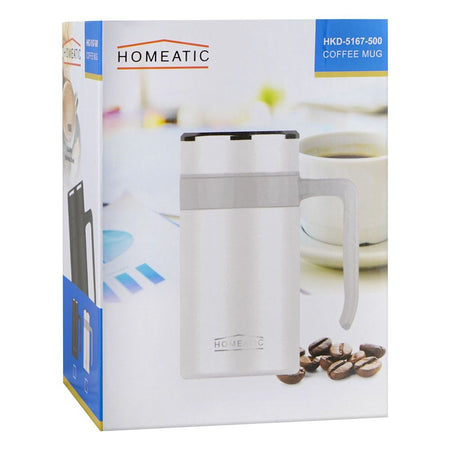 Homeatic Stainless Steel Coffee Mug, 500ml, White, HKD-5167 - Image 3