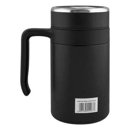 Homeatic Stainless Steel Coffee Mug, 500ml, Black, HKD-5167 - Image 2