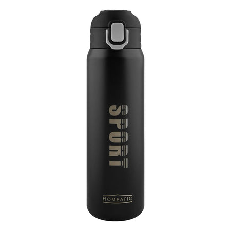 Homeatic Stainless Steel Water Bottle, 800ml, Black, HKD-7023 - Main Image