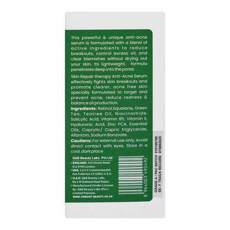 Vibrant Beauty Skin Repair Therapy Anti Acne Serum, 30ml - Image 3