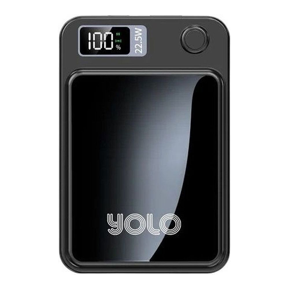 Yolo GoMag Power Bank (10000mAh, 22.5W, Wireless Charging), Black, Y-703 - Main Image