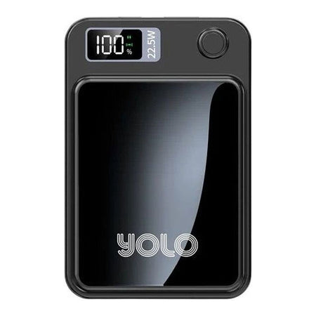 Yolo GoMag Power Bank (10000mAh, 22.5W, Wireless Charging), Black, Y-703 - Main Image