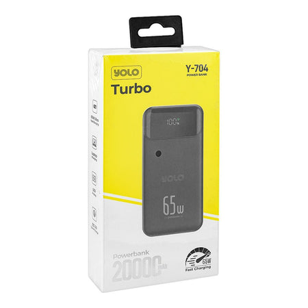 Yolo Turbo Power Bank (20000mAh, 65W), Black, Y-704 - Image 2