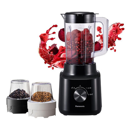 Panasonic Blender With 2 Dry Mills, 450W, 1450ml Liter Plastic Jug, 50g Dry Mill, Black, MX-CP3121 - Main Image