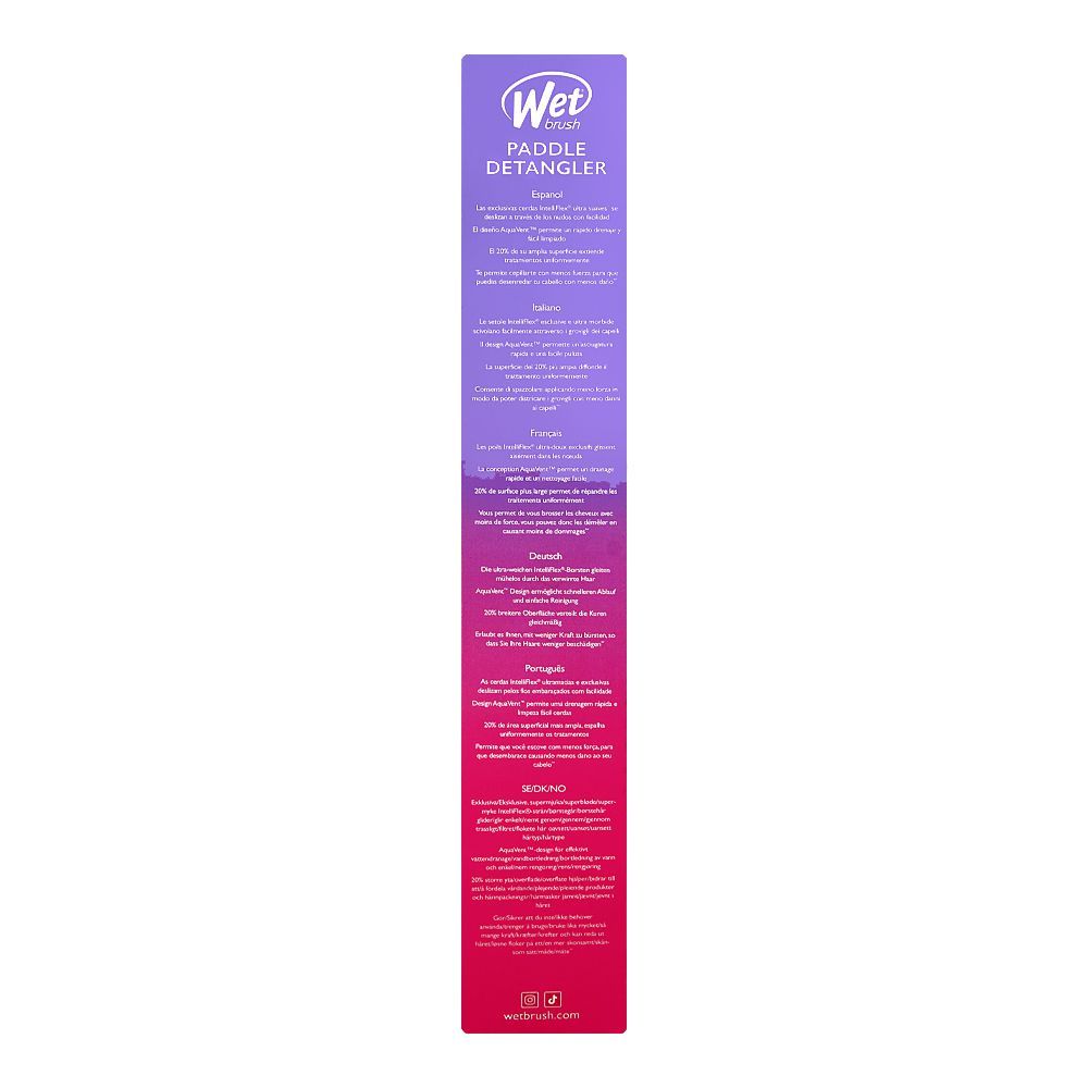Wet Brush Paddle Detangler Hair Brush, Feel Good Ombre Pink & Purple (BWR831FGOPP) - Image 5