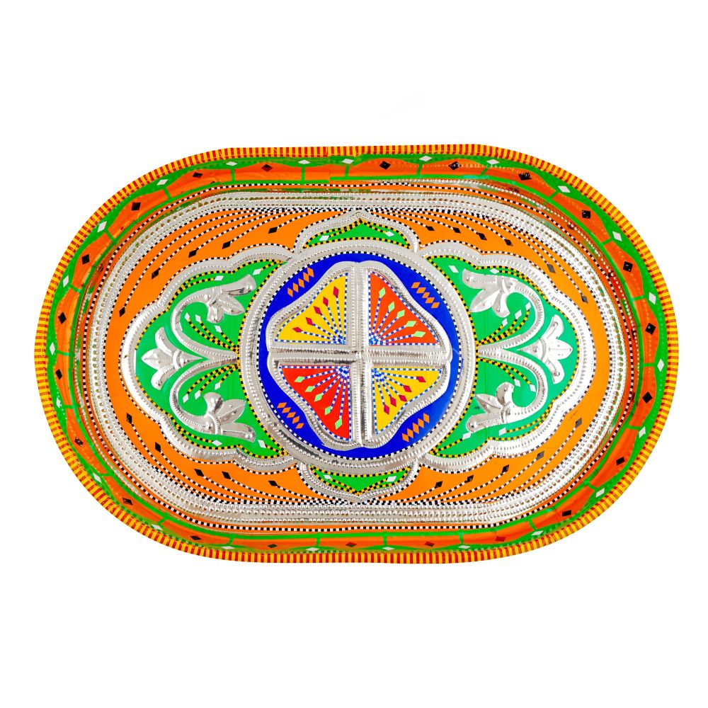 Star Shine Truck Art Chamakpatti Serving Tray, Large, Multicolor - Image 2