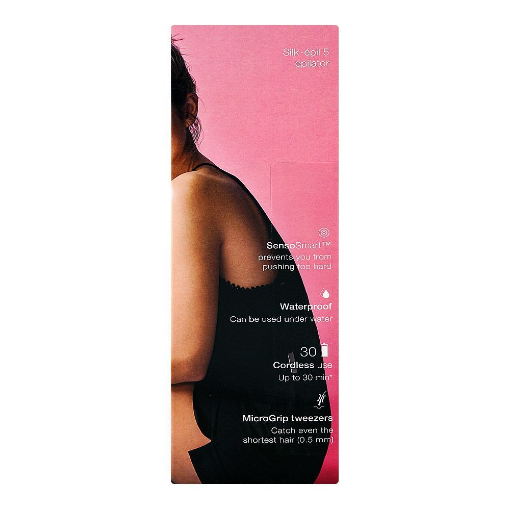 Braun Silk-epil 9 Wet & Dry Epilator Hair Trimmer, White & Pink, 5500 - Image 3