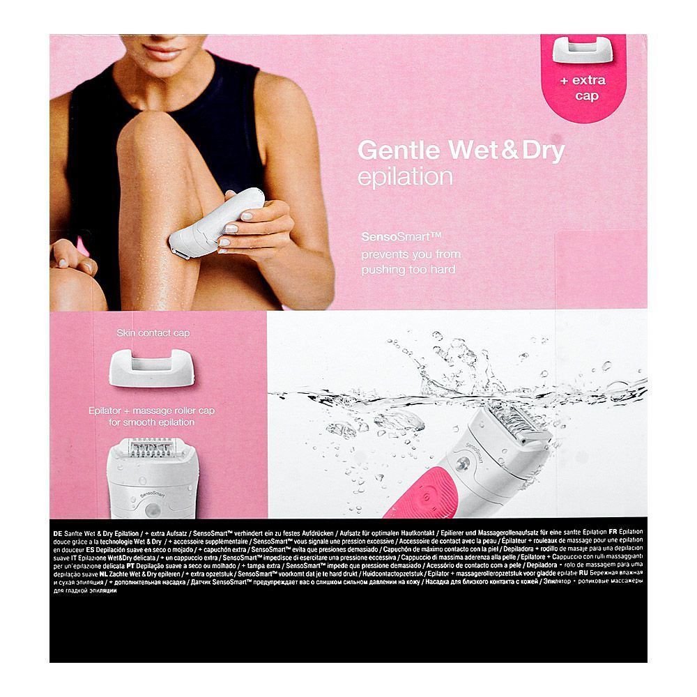 Braun Silk-epil 9 Wet & Dry Epilator Hair Trimmer, White & Pink, 5500 - Image 5