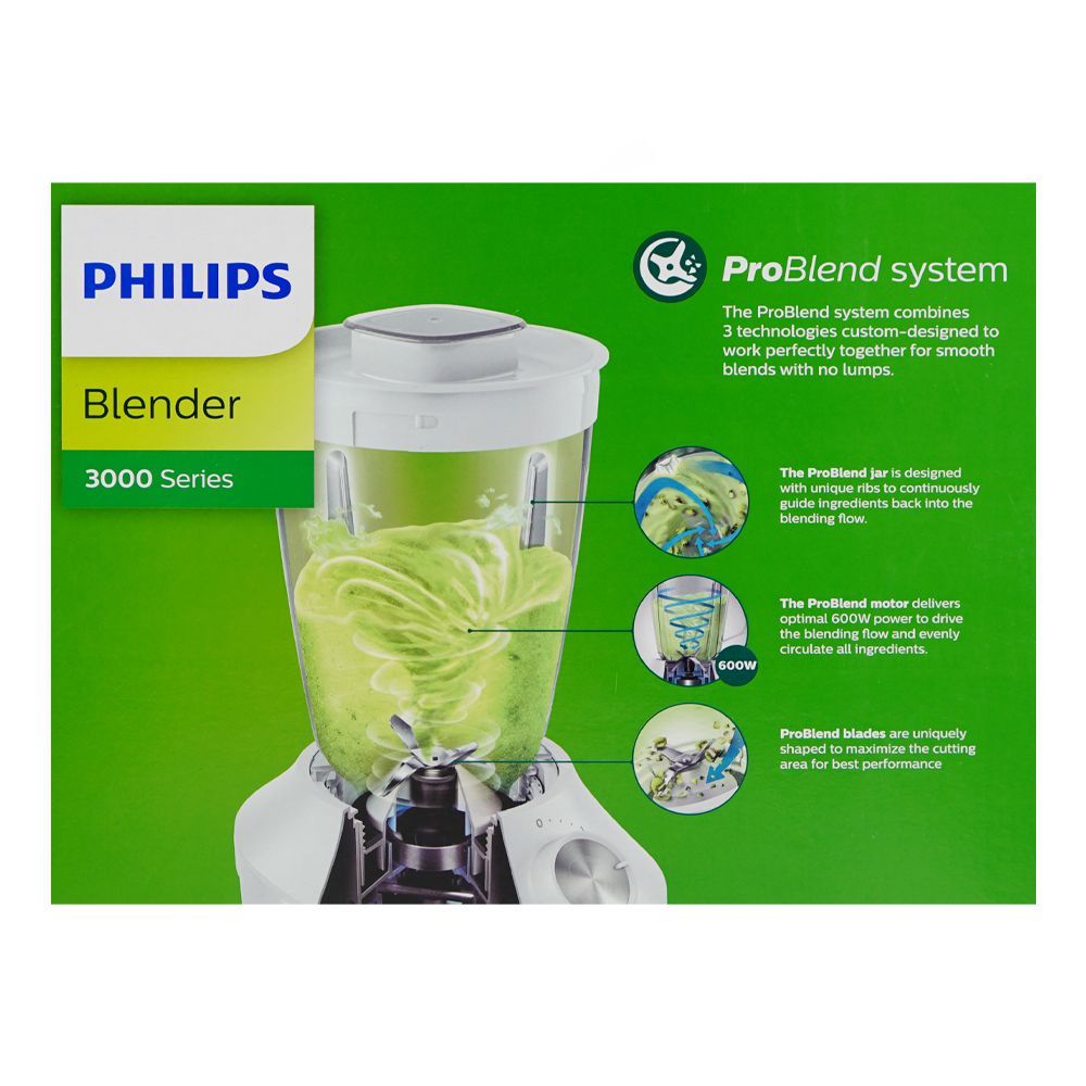 Philips 3000 Series Blender, 2000ml Plastic Jug, 600W, HR2191/30 - Image 6