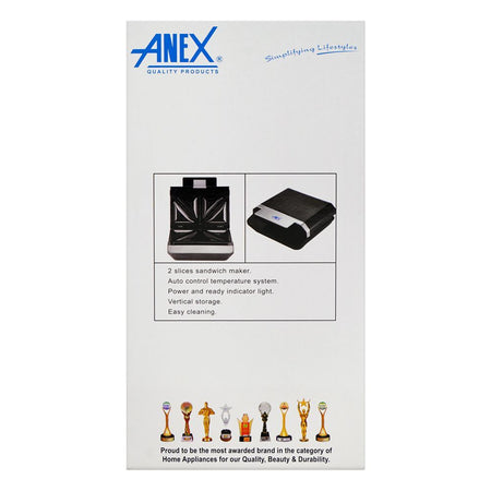 Anex Deluxe Sandwich Maker, 750W, Black & Silver, AG-2046 - Image 5