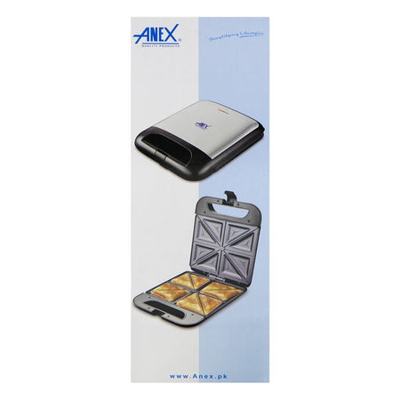 Anex Deluxe Sandwich Maker, Black & Silver, AG-2137 - Image 2