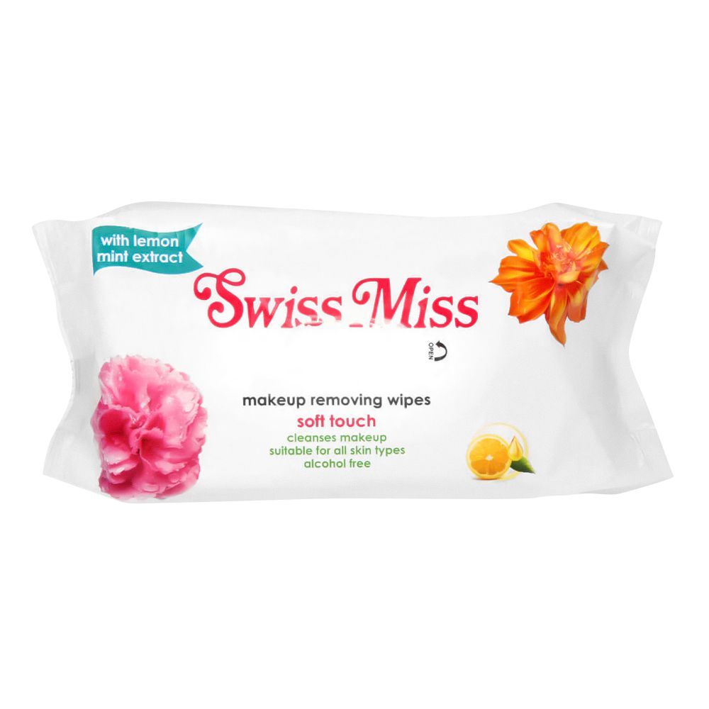 Swiss Miss Soft Touch Makeup Removing Wipes with Lemon & Mint, Alcohol Free, For All Skin Types - Main Image