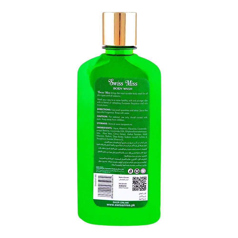Swiss Miss Sensation Body Wash with Aloevera & Citrus, 440ml - Image 2