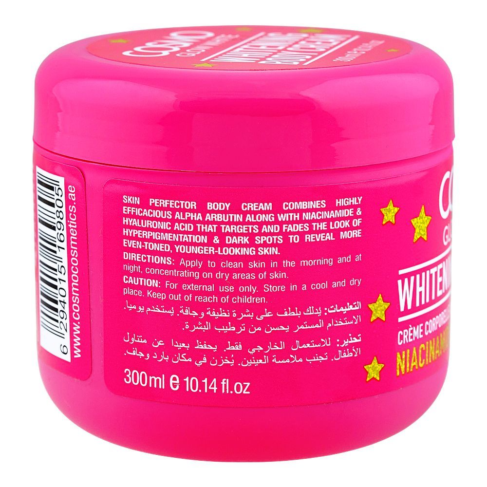 Cosmo Glow White Skin Perfector Whitening Body Cream with Niacinamide & Hyaluronic Acid, 300ml - Image 2