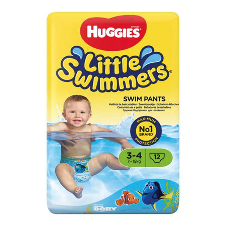 Huggies Little Swimmers Baby Swim Nappies/Pants, For 3-4 Years Kids, 7-15kg, 12-Pack - Main Image