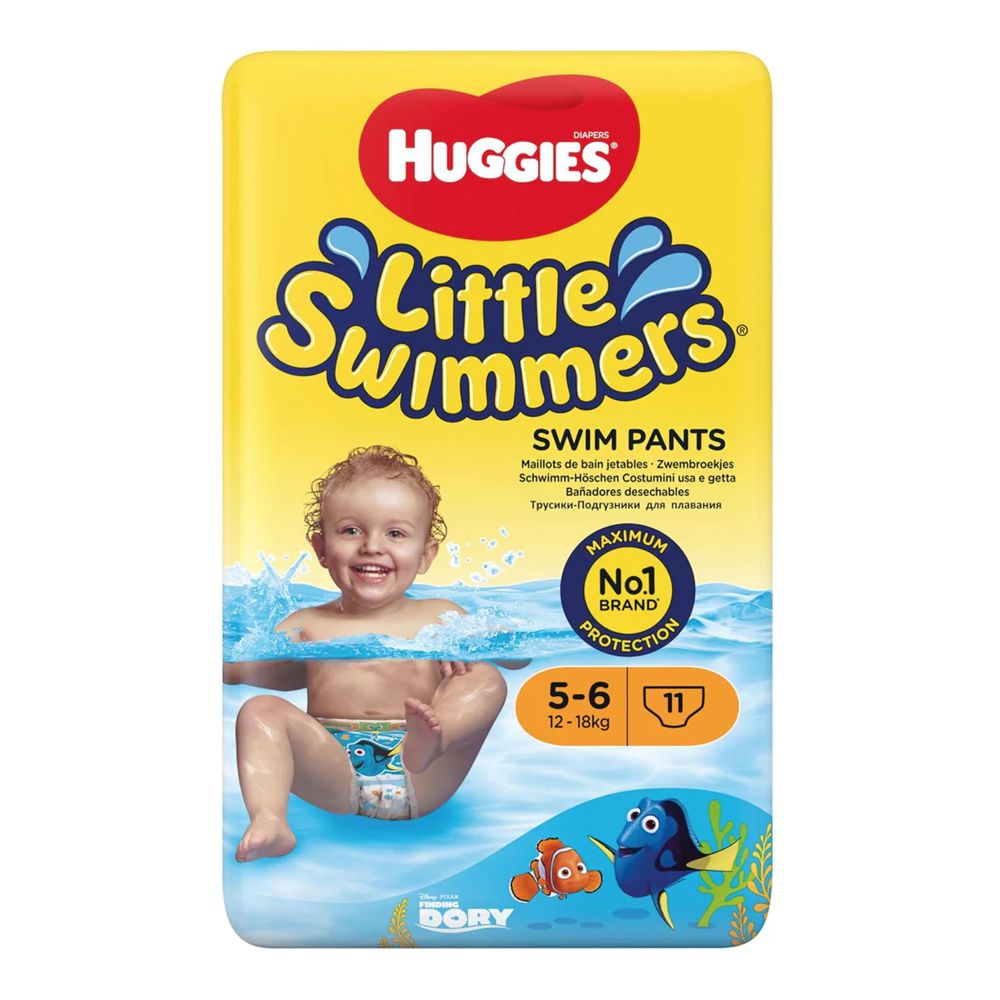 Huggies Little Swimmers Baby Swim Nappies/Pants, For 5-6 Years Kids, 12-18kg, 11-Pack - Main Image