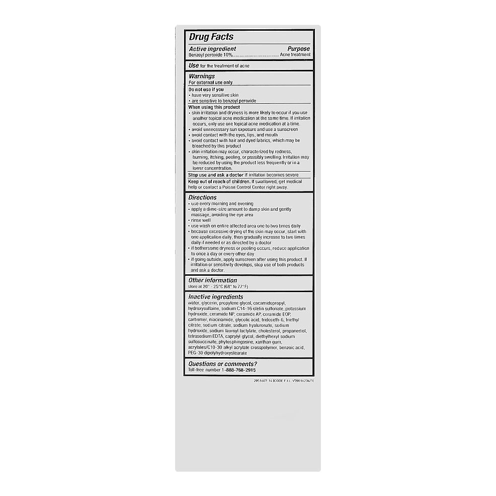 CeraVe 10% Benzoyl Peroxide Acne Foaming Cream Face & Body Wash, 150ml - Image 4