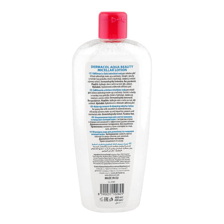 Dermacol Aqua Beauty Micellar Water Lotion Bi-Phase Makeup Remover with Panthenol, 400ml - Image 2