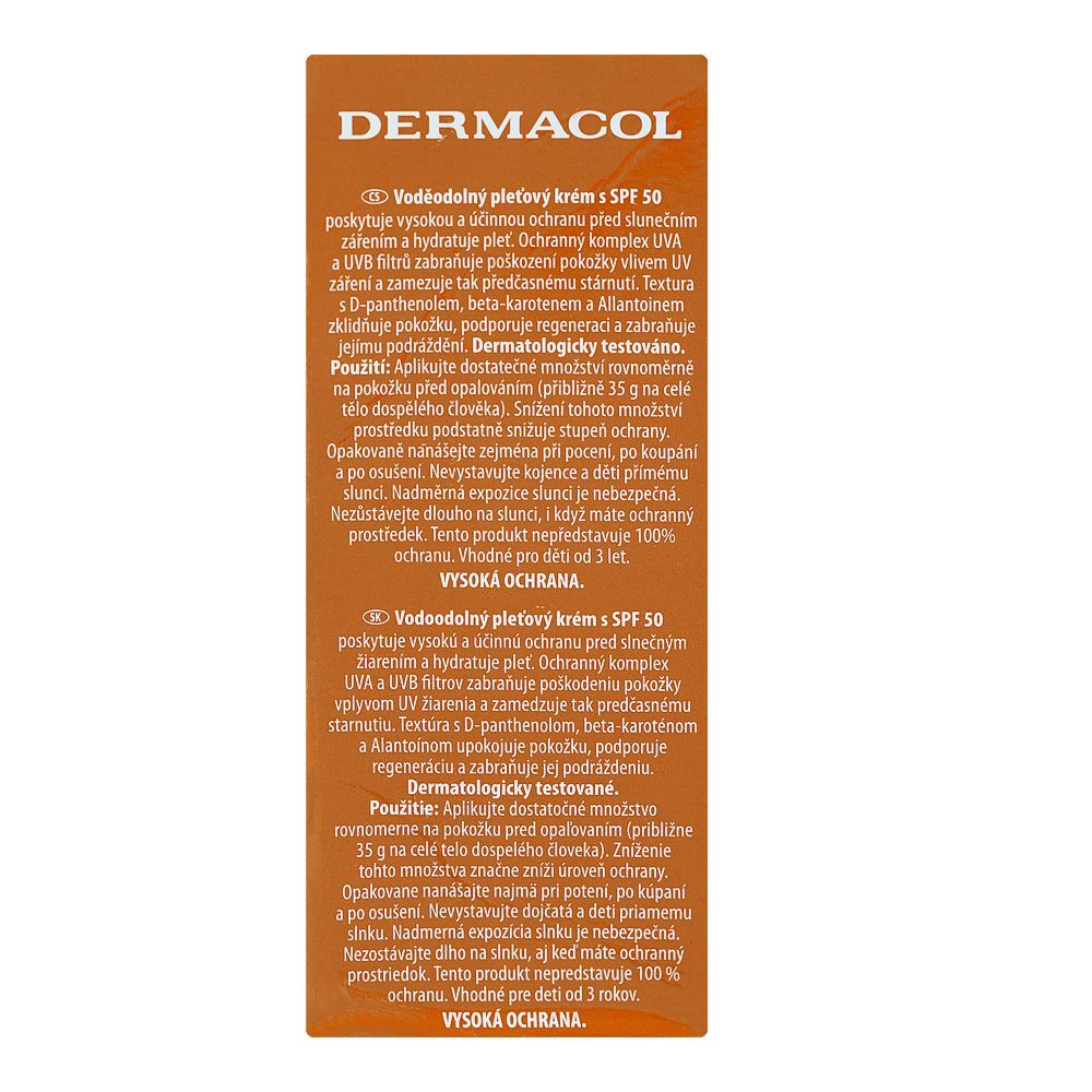Dermacol Water Resistant Sun Cream, SPF 50, UVA & UVB Protection, 50ml - Image 4
