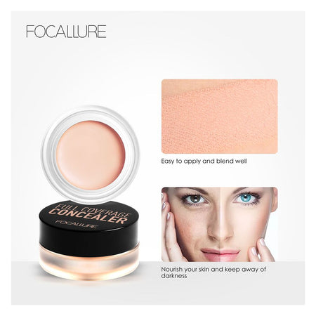 Focallure Full Coverage Concealer, Waterproof, High-Pigment, 4g, FA-58 - 02 Light Cream - Image 2