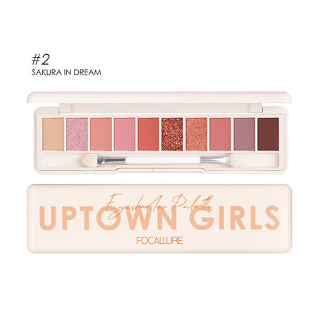 Focallure Uptown Girls 10 Color Eyeshadow Palette, FA-158 - 02 Sakura in Dream - Main Image