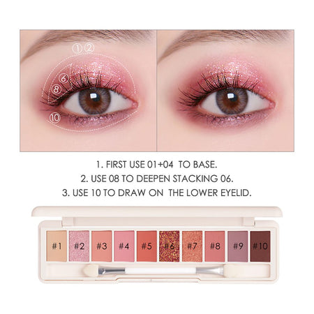 Focallure Uptown Girls 10 Color Eyeshadow Palette, FA-158 - 02 Sakura in Dream - Image 7