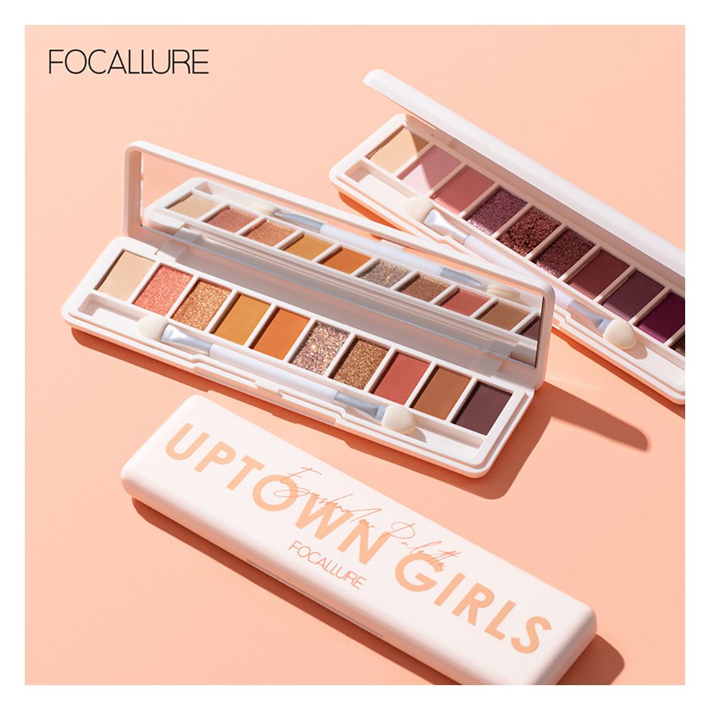 Focallure Uptown Girls 10 Color Eyeshadow Palette, FA-158 - 02 Sakura in Dream - Image 8