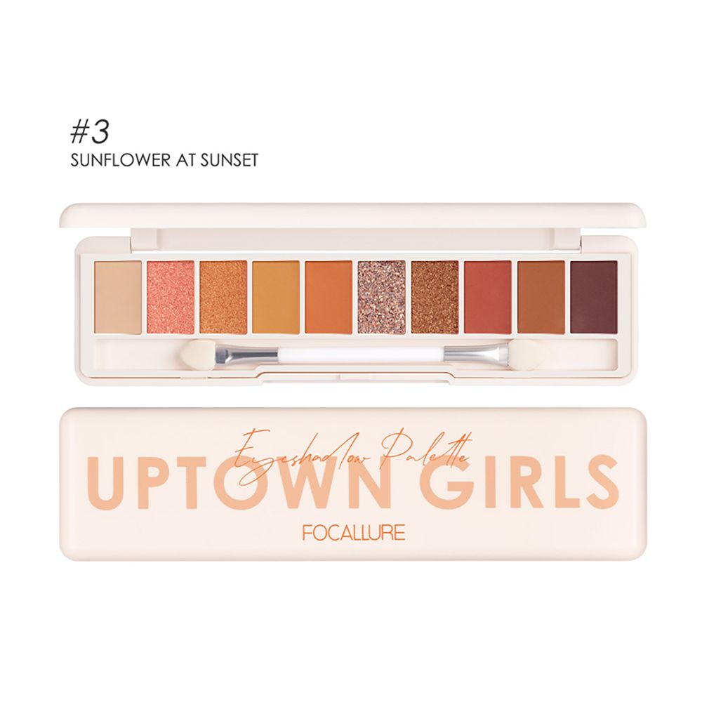 Focallure Uptown Girls 10 Color Eyeshadow Palette, FA158 - 03 Sunflower at Sunset - Main Image