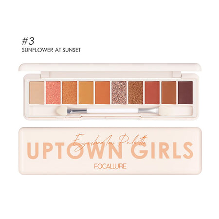Focallure Uptown Girls 10 Color Eyeshadow Palette, FA158 - 03 Sunflower at Sunset - Main Image