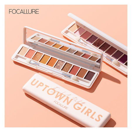Focallure Uptown Girls 10 Color Eyeshadow Palette, FA158 - 03 Sunflower at Sunset - Image 7