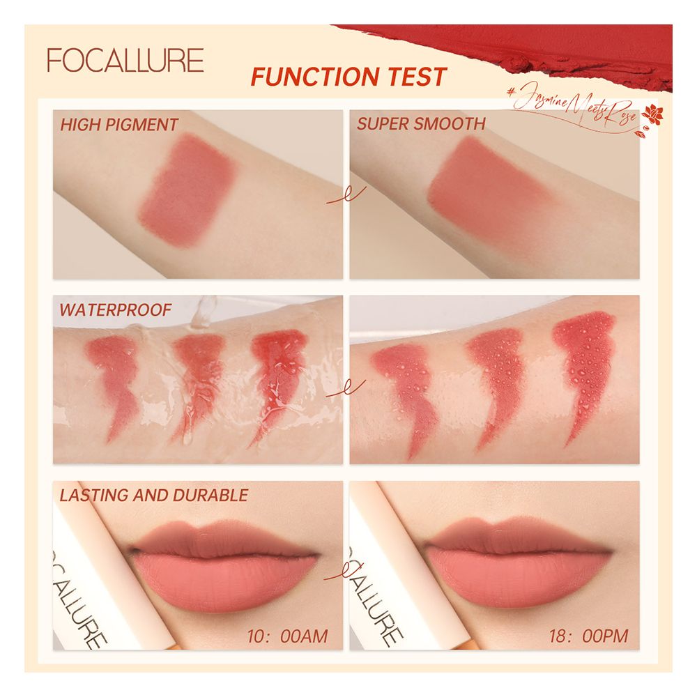 Focallure Pure Matte Lipstick, FA-203 - 401 Red Brown - Image 2