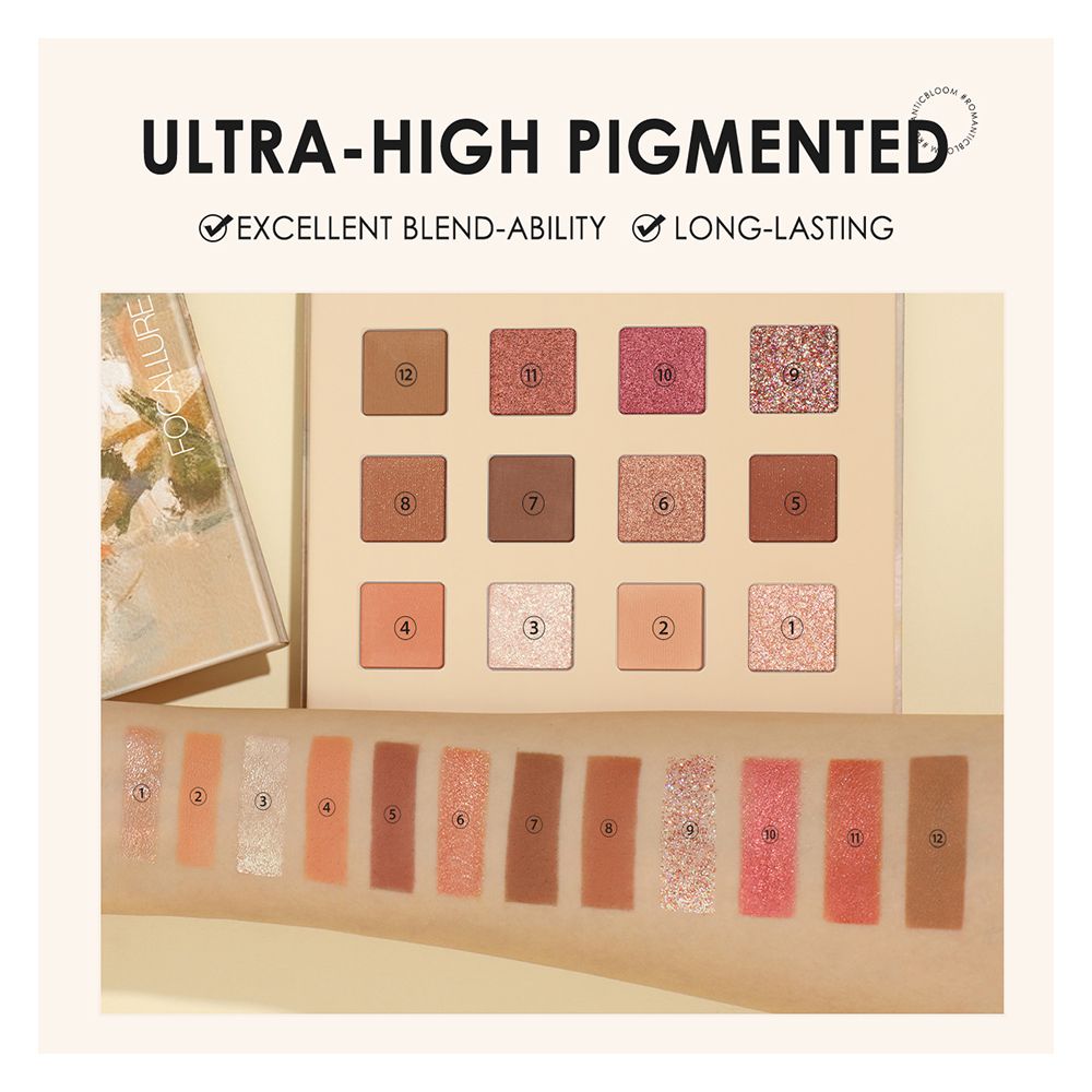 Focallure Jasmine 12 Pan Eyeshadow Palette, FA-321 - Image 3