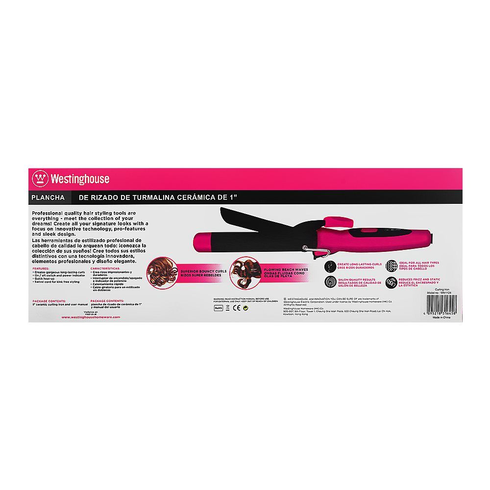 Westinghouse Ceramic Tourmaline 1" Curling Iron, WH-1124 - Image 4