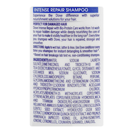 Dove Damage Therapy Intense Repair Bio-Protein Care Shampoo, For Damaged Hair, 175ml - Image 3