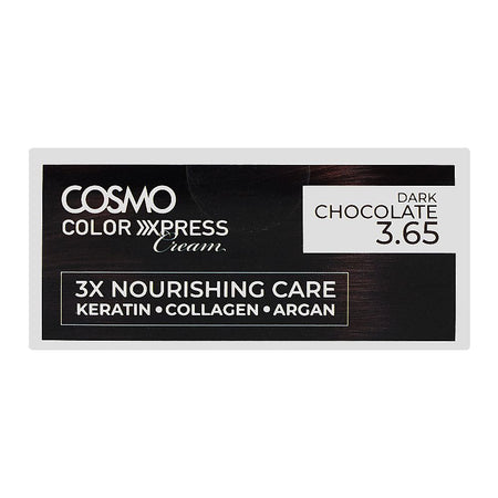 Cosmo Color Xpress 3X Nourishing Care Permanent Hair Color - Salon-Quality Hair Dye, 3.65 Dark Chocolate - Image 6