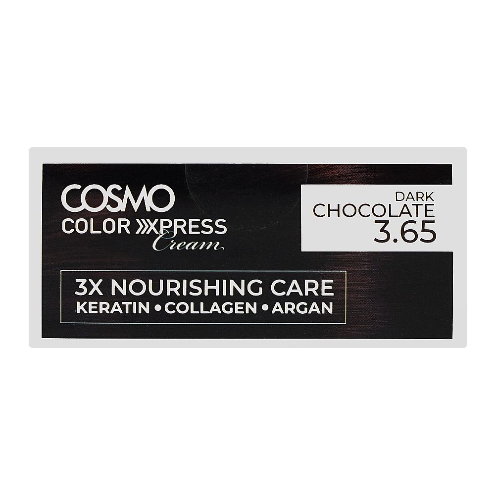 Cosmo Color Xpress 3X Nourishing Care Permanent Hair Color - Salon-Quality Hair Dye, 3.65 Dark Chocolate - Image 6